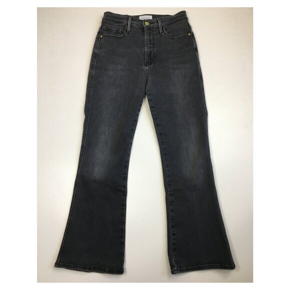 FRAME Denim Condor Wash Le Sylvie Kick Boot 5 Pocket Logo Hardware Jeans - Picture 1 of 12